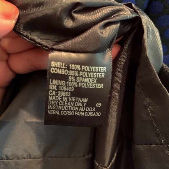 TAHARI Blue & Black Sheath Dress Size 4 - Picture 8 of 8